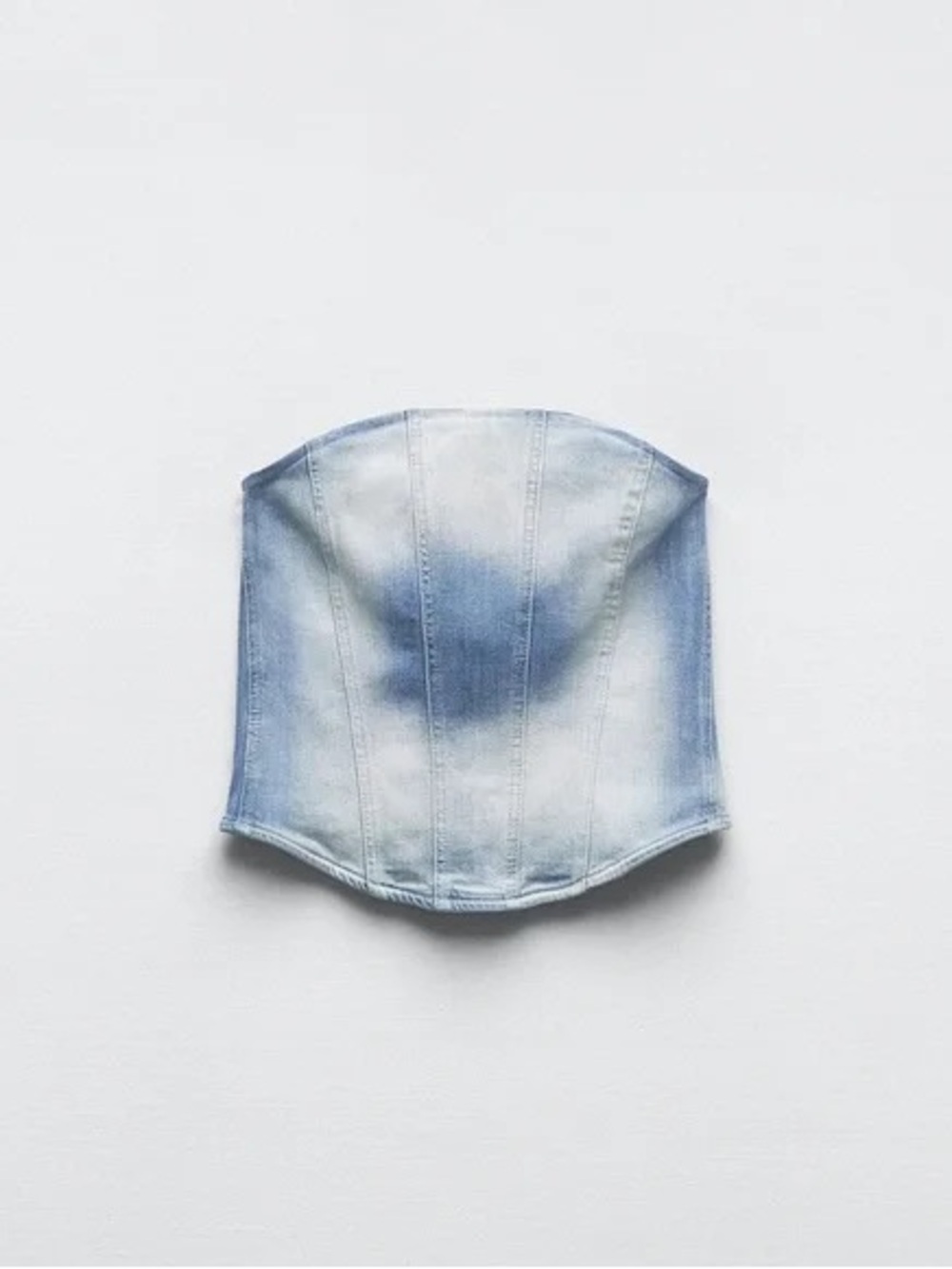 Zara Light Blue Denim Corset Top